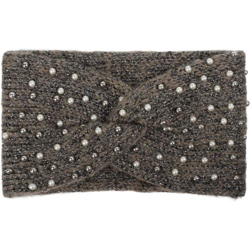 Bandeau En Maille Pour Femme Avec Des Perles, Du Fil Métallique Et Un N?Ud, Serre-Tête 04026029, Couleur Marron-Noir[X890]