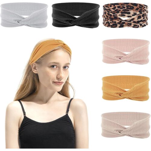 Lot De 6 Bandeaux Antidérapants À N?Uds Simples Pour Femme, Bandeau À N?Ud Croisé, 6 Styles De Bandeau Tendance À N?Ud Supérieur, Bandeau Élastique Mignon Pour Le Maquillage[X2142]