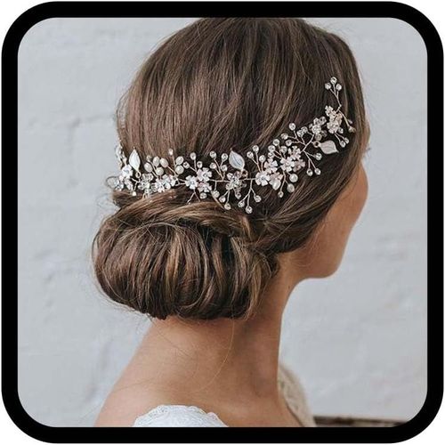 Serre-Tête De Mariée Avec Perles Argentées - Pour Femme Et Fille[X647]