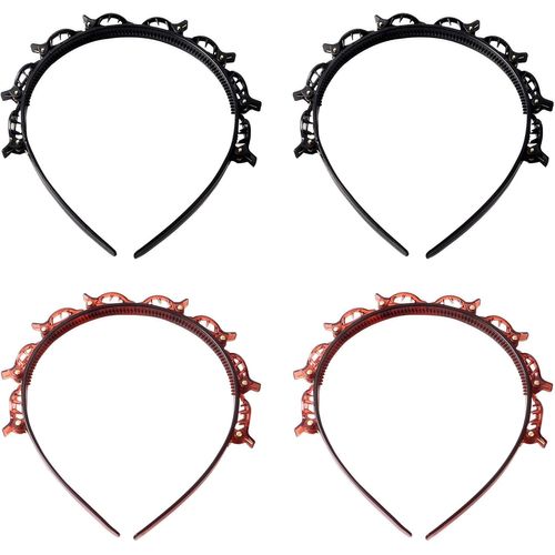 4 Pièces Serre-Tête Avec Pinces Braid Hairband, Bandeau Tressé Torsadé, Hairpin Headband, Double Bangs Hairstyle Hairpin, Bangs Hairpin, Pour Femmes,Enfants, Hommes[X413]