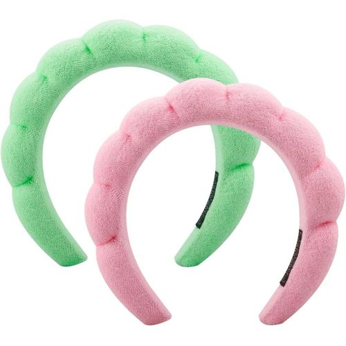 Lot De 2 Bandeaux De Maquillage Gonflants, Design Éponge Et Bulles, Bandeau Polyvalent Pour Soins De La Peau Pour Spa, Yoga, Démaquillage, Etc[X891]