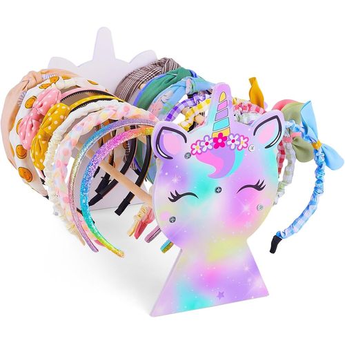 Porte Serre Tete Enfant Support Serre Tete Présentoir Bandeau Rangement Serre Tete Licorne Organisateur En Bois Porte Pour Filles Chambre Décor[X80]