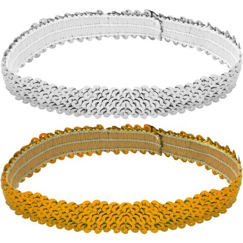 Y6-Lptd Bandeau De Sport Élastique À Paillettes Pour Femmes Et Filles Doré Et Argenté[X2330]