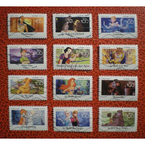 Disney 100 - 100 Ans D'histoires À Partager - Série Complète De 12 Timbres Oblitérés - France - Année 2023