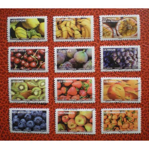 Fruits À Savourer - Série Complète De 12 Timbres Oblitérés - France - Année 2023