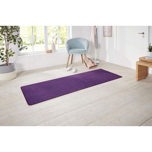 Nasty Tapis Moelleux À Poils Courts - Couleur Unie - Pour Salle À Manger, Salon, Chambre D'enfant, Couloir, Chambre À Coucher, Cuisine - Violet Uni - 80 X 300 Cm[L530]