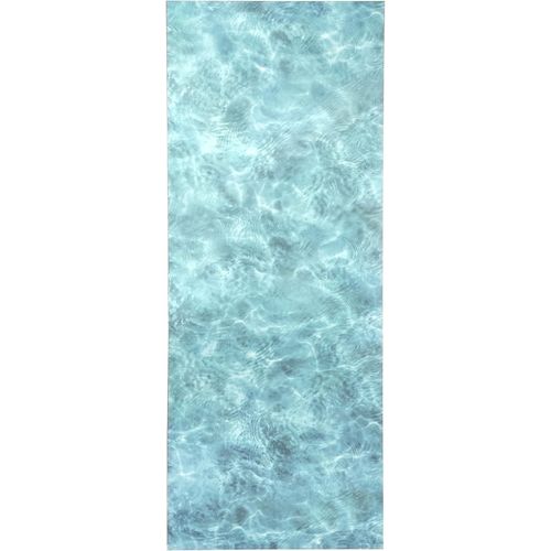 , Tapis Vinyle Pvc Au Design Numérique Bord De Mer Avec Envers Pvc Antidérapant Et Facile À Laver, Couleurs Bleu Turquo[L710]