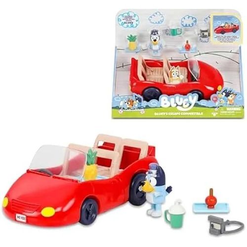 Véhicule - Bluey - Cabriolet Chien Bleu - Figurine Incluse - 4 Pièces - À Partir De 3 Ans