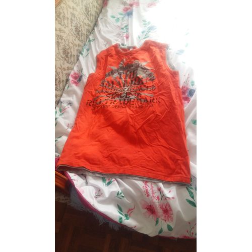 Débardeur Garçon Rouge Avec Logo Noir Taille S