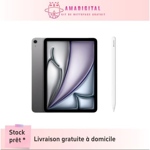 Tablette Apple iPad Air M2 (2024) Wi-Fi 256 Go 13 pouces Gris sidéral + Apple pencil Pro