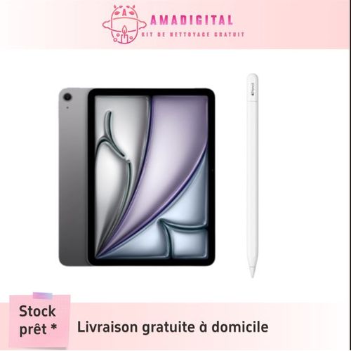 Tablette Apple iPad Air M2 (2024) Wi-Fi 256 Go 13 pouces Gris sidéral + Apple pencil USB-C