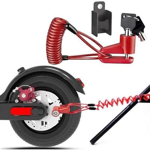 Antivol Trottinette Électrique Scooter Électrique Anti-Vol De Fil D'acier Antivol Disque Freins