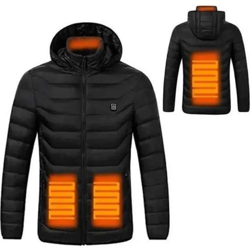 Doudoune Homme À Capuche Usb Chauffant - Noir - Sports D'hiver - Manches Longues