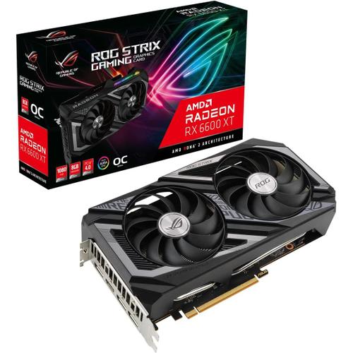 Rog Strix Amd Radeon Rx 6600 Xt Oc Edition ¿ Carte Graphique Gaming(8Gb Gddr6,Amd Rdna 2,Pcie 4.0,Dlss 3,Hdmi 2.1,Displayport 1.4A,Ventilateurs Axiaux,Technologie 0Db)