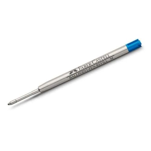 Lot De 10 Recharges Stylo Bille - Faber-Castell - Pointe Moyenne - Grande Contenance - Bleu