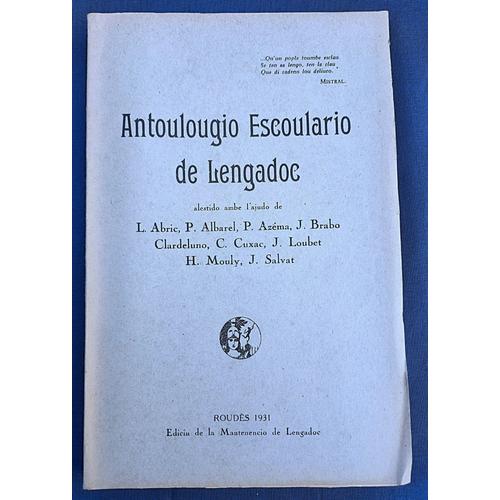 Antoulougio Escoulario De Langadoc - 1931