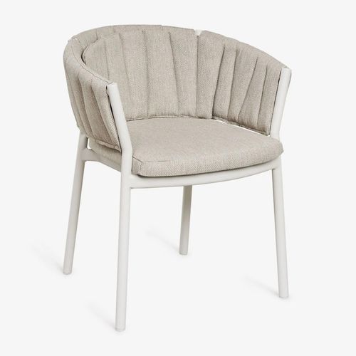 Pack De 4 Chaises De Salle À Manger Avec Accoudoirs En Aluminium Et Tissu Roderise