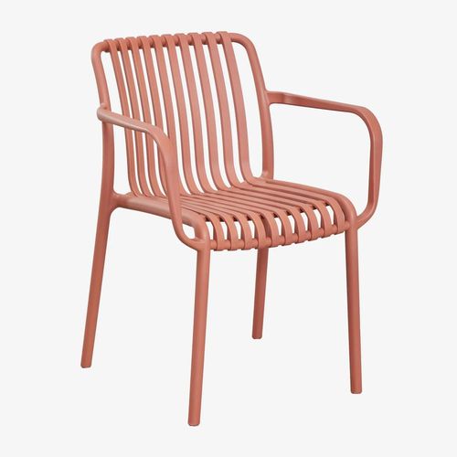 Lot De 2 Chaises De Salle À Manger Wendell En Polypropylène Avec Accoudoirs Rouge Tuile