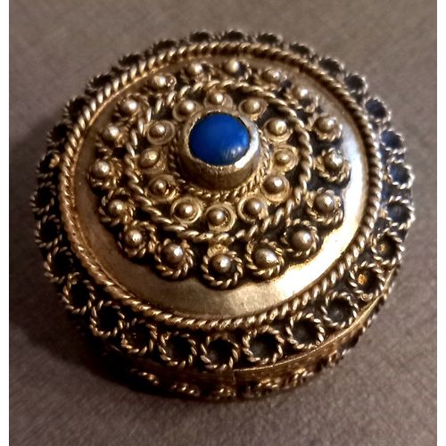 Boite À Pilules Ronde En Argent - Vintage -