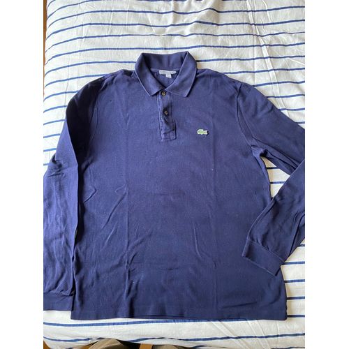 Polo Lacoste Manches Longues Taille 5 (Xl) Bleu Marine