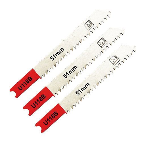 3 lames de scie sauteuse U droite propre Métal épais