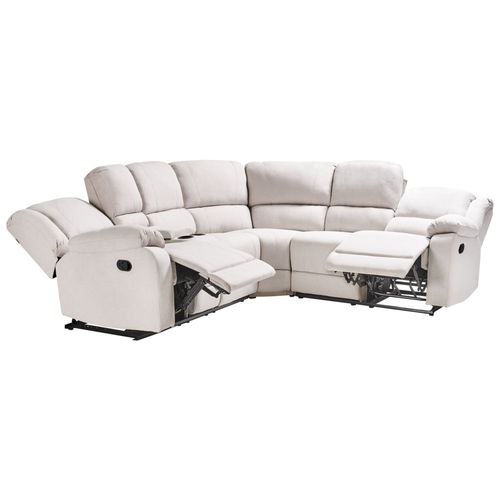 Canapé D'angle Rokke Tissu Beige Clair Côté Gauche