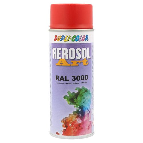 Bombe de peinture - Rouge flamme - RAL 3000 - Satiné - Tous supports - Aérosol Art