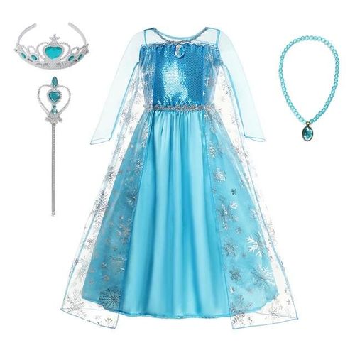 Costumes Reine Des Neiges Elsa Et Anna Pour Filles, Robe De Princesse Jasmine Frozen, Vêtements Pour Enfants, Robe De Rhpour Enfants, Fête De Carnaval, 2024-2t(Tag 100)-Elsa Dress Set A