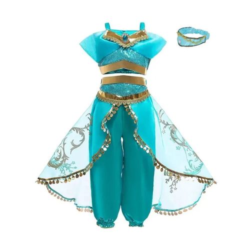 Costumes Reine Des Neiges Elsa Et Anna Pour Filles, Robe De Princesse Jasmine Frozen, Vêtements Pour Enfants, Robe De Rhpour Enfants, Fête De Carnaval, 2024-7-8t(Tag 140)-Jasmine Dress