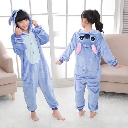 Pyjama Can O & Stitch Pour Enfants, Grenouillères Kigurumi En Peluche De Dessin Animé, Vêtements Chauds D'hiver Pour Garçons Et Filles, Cadeaux De Noël-100cm(3-4t)-Stitch