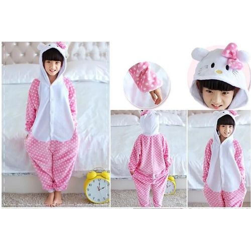 Pyjama Can O & Stitch Pour Enfants, Grenouillères Kigurumi En Peluche De Dessin Animé, Vêtements Chauds D'hiver Pour Garçons Et Filles, Cadeaux De Noël-130cm(9-10t)-Kaidi