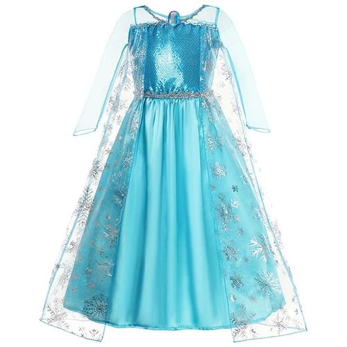 Robe De Princesse Elsa Anna Pour Filles,Costume De Reine Des Neiges,Robe De Bébé,Vêtements D'halloween,Vêtements De Carnaval Ariel,Vêtements De Cosplay Pour Enfants,Vêtements De Fête-5-6t(130)-Dress G