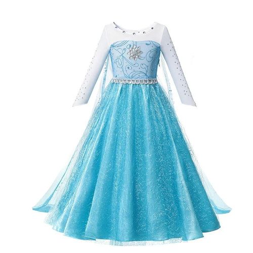 Robe De Princesse Elsa Anna Pour Filles,Costume De Reine Des Neiges,Robe De Bébé,Vêtements D'halloween,Vêtements De Carnaval Ariel,Vêtements De Cosplay Pour Enfants,Vêtements De Fête-3-4t(110)-Dress D
