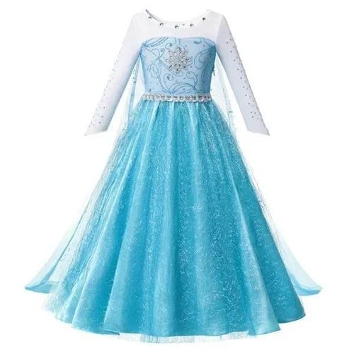 Robe De Princesse Elsa Anna Pour Filles,Costume De Reine Des Neiges,Robe De Bébé,Vêtements D'halloween,Vêtements De Carnaval Ariel,Vêtements De Cosplay Pour Enfants,Vêtements De Fête-4-5t(120)-Dress N