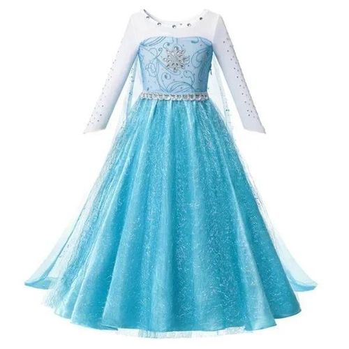 Robe De Princesse Elsa Anna Pour Filles,Costume De Reine Des Neiges,Robe De Bébé,Vêtements D'halloween,Vêtements De Carnaval Ariel,Vêtements De Cosplay Pour Enfants,Vêtements De Fête-3-4t(110)-Dress N