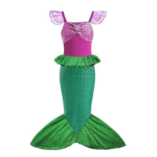 Robe De Princesse Elsa Anna Pour Filles,Costume De Reine Des Neiges,Robe De Bébé,Vêtements D'halloween,Vêtements De Carnaval Ariel,Vêtements De Cosplay Pour Enfants,Vêtements De Fête-2-3t(100)-Dress S