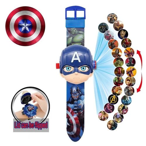 Montre De Projection De Figurines D'anime Pour Enfants, Marvel, Spidsuffolk, Iron Man, Frozen, Horloge Numérique, Garçons, Filles, Jouets Pour Bébé-4