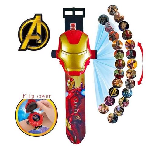 Montre De Projection De Figurines D'anime Pour Enfants, Marvel, Spidsuffolk, Iron Man, Frozen, Horloge Numérique, Garçons, Filles, Jouets Pour Bébé-2