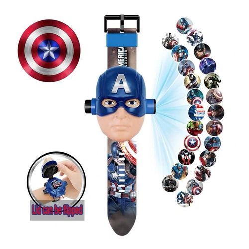 Montre De Projection De Figurines D'anime Pour Enfants, Marvel, Spidsuffolk, Iron Man, Frozen, Horloge Numérique, Garçons, Filles, Jouets Pour Bébé-3