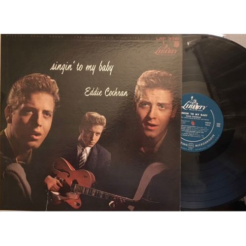 Eddie Cochran Singin' To My Baby Vinyl Lp Original 1957 Pressage Usa 12 Titres Phénoménale Qualité De Son # Lrp 3061 Mono Label Vert Bouteille Liberty Records Ultra Mega Rare