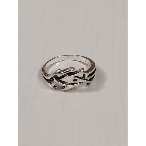 Bague Métal Argenté,Branches,Taille 18.15