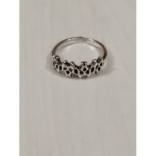 Bague Métal Argenté,Flammes Stylisées ,Taille 17.52