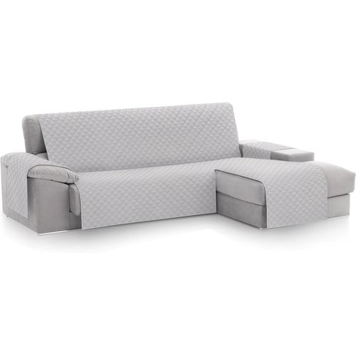 Housse De Canapé Malu, Protection Rembourrée Pour Canapé D'angle Droit. Taille -240cm. Couleur Grey Clair (Vu Of Face).[G156]