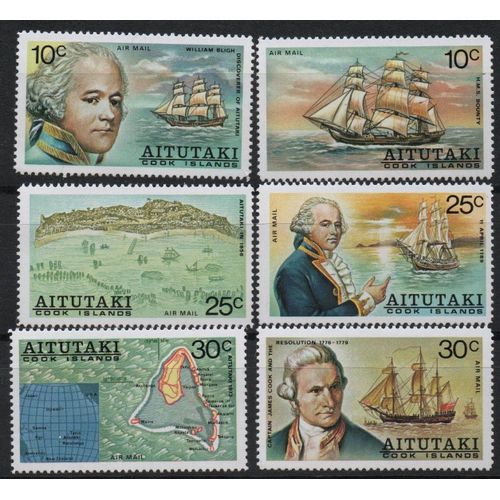 Aitutaki ( Australie ) Timbres  Histoire De L' Île ,: Le Bounty ,