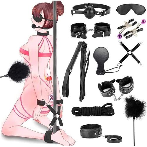 Kits De Bondage 11 Pièces Sm Erotiques Ensemble De Servitude Sextoys Couple Plaisir Pour Les Débutants Ensemble De Jouets Sexuels Sm Menottes Érotiques Pour Couple Jouets Sexuels (Noir).[Q365]
