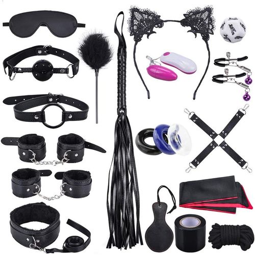 Kits De Bondage 18 Pièces Sm Erotiques Menottes Sex Adulte Parfait Pour Les Débutants,Ensemble De Jouets Sexuels Érotiques Bondage Pour Couple Jouets Sexuels.[Q582]