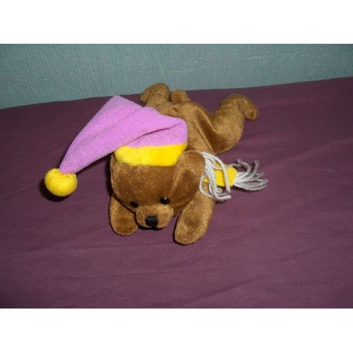 Doudou Ours Lutin Allongé Pommette