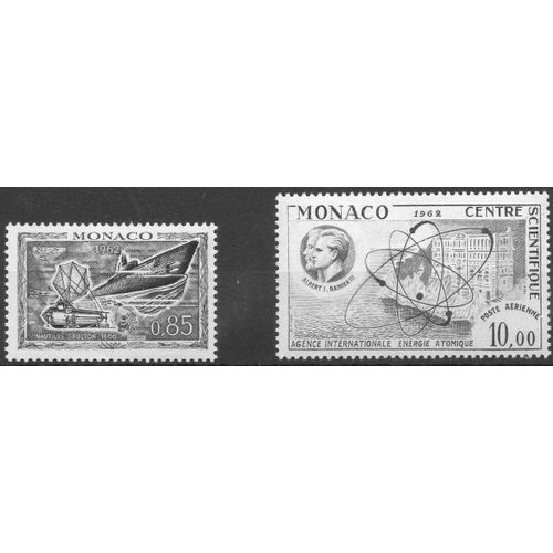 Monaco Timbres Sous-Marin Nucléaire , Énergie Atomique 1962