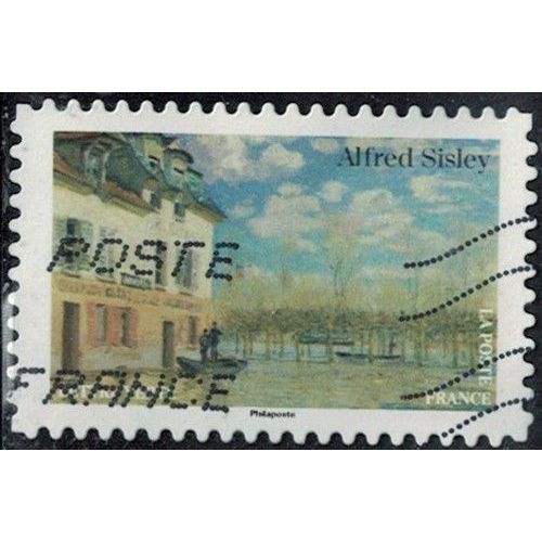 France 2024 Oblitéré Used Impressionnisme Musée D'orsay Alfred Sisley Barque Pendant Inondation Su