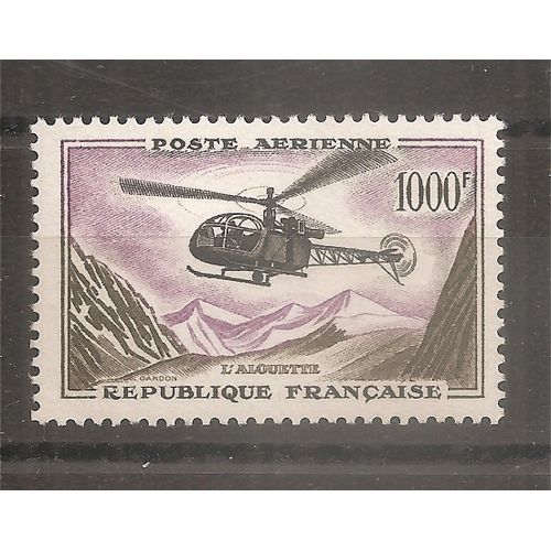 Pa 37 (1957) Poste Aérienne Alouette 1000f N** (Cote 77e) (6365)